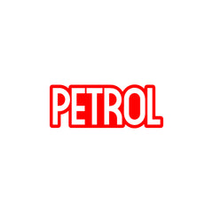 Clear Text Petrol Warning Label Decal