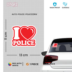 Love Police Duty Car Safety Tag for Awareness