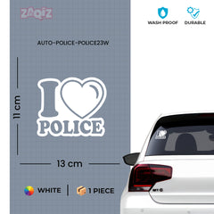 Love Police Duty Car Safety Tag for Awareness