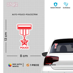 Durable Police Star Badge Decal for Car and Bike