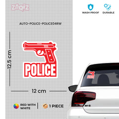 Durable Police Gun for Car Window Decal
