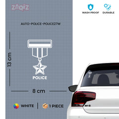 Durable Police Star Badge Decal for Car and Bike