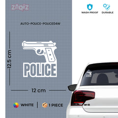 Durable Police Gun for Car Window Decal