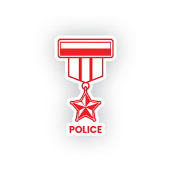 Durable Police Star Badge Decal for Car and Bike