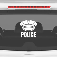 Compact Police Cap Shield Sticker for Cars