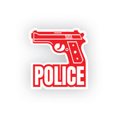 Durable Police Gun for Car Window Decal