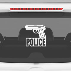 Durable Police Gun for Car Window Decal