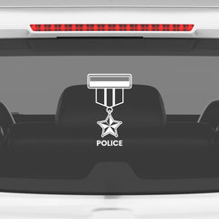 Durable Police Star Badge Decal for Car and Bike