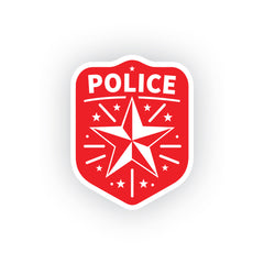 Police Shield Safety Sticker for Road Awareness