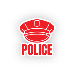 Compact Police Cap Shield Sticker for Cars