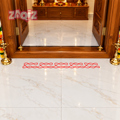 Infinity Weave Kolam Border Sticker for Elegant Entrance Decoration