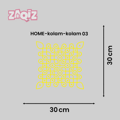 Sacred Square Kolam Vinyl Sticker for Elegant Home Floor Decoration