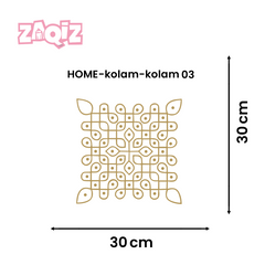 Sacred Square Kolam Vinyl Sticker for Elegant Home Floor Decoration