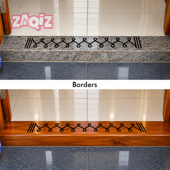 Minimal Line Kolam Border Sticker for Modern Doorstep Decoration