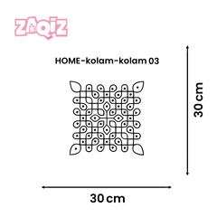 Sacred Square Kolam Vinyl Sticker for Elegant Home Floor Decoration