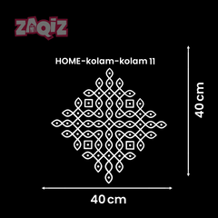 Diamond Pulli Kolam Floor Sticker for Elegant Indian Home Decor