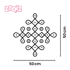 Traditional Entrance Kolam Floor Sticker for Home Decor and Festive Welcome