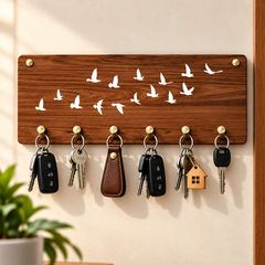 Flying Birds Decorative Key Hanger for Entryway Storage