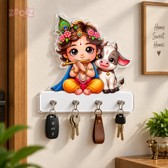 Bal Krishna Flute Player Wall Key Organizer