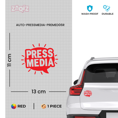 Zaqiz Press Media Sticker Official Car Label