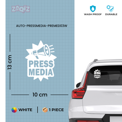 Zaqiz Press Media Sticker Frontline Reporter Badge