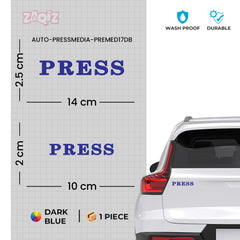 Zaqiz Press Media Sticker Field Reporter Vehicle Badge