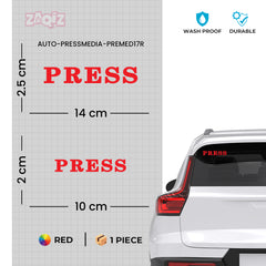 Zaqiz Press Media Sticker Field Reporter Vehicle Badge