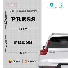 Zaqiz Press Media Sticker Field Reporter Vehicle Badge