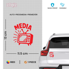Zaqiz Press Media Sticker Breaking News Car Sticker