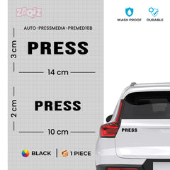Zaqiz Press Media Sticker 24/7 Coverage Car Pass