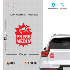 Zaqiz Press Media Sticker Frontline Reporter Badge