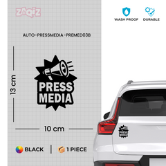 Zaqiz Press Media Sticker Frontline Reporter Badge