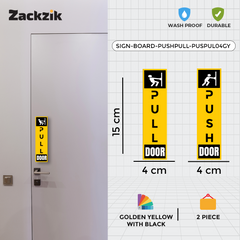 Zackzik Pull and Push Sign Boards for glass and wooden doors
