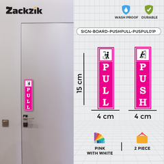 Zackzik Pull and Push Sign Boards for clear door signs