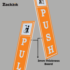 Zackzik Pull and Push Sign Boards for clear door signs
