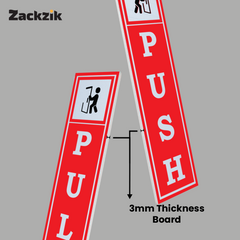 Zackzik Pull and Push Sign Boards for clear door signs