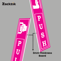Zackzik Pull and Push Sign Boards for simple door guidance