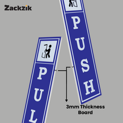 Zackzik Pull and Push Sign Boards for clear door signs