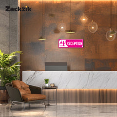 Zackzik Reception Sign Boards – Clear Vinyl Sign for Office, Hotel & Front Desk Direction
