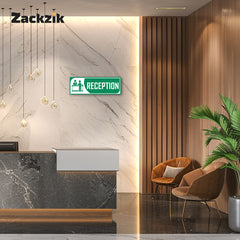 Zackzik Reception Sign Boards – Clear Vinyl Sign for Office, Hotel & Front Desk Direction