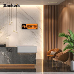 Zackzik Reception Sign Boards – Clear Vinyl Sign for Office, Hotel & Front Desk Direction