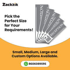Zaqiz Reception Sign Boards – Self-Adhesive Door & Wall Signage for Easy Identification