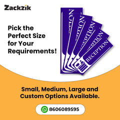 Zaqiz Reception Sign Boards – Self-Adhesive Door & Wall Signage for Easy Identification