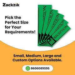 Zaqiz Reception Sign Boards – Self-Adhesive Door & Wall Signage for Easy Identification