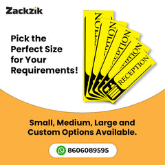 Zaqiz Reception Sign Boards – Self-Adhesive Door & Wall Signage for Easy Identification