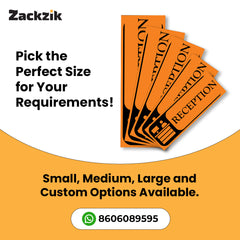 Zaqiz Reception Sign Boards – Self-Adhesive Door & Wall Signage for Easy Identification