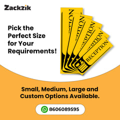 Zaqiz Reception Sign Boards – Self-Adhesive Door & Wall Signage for Easy Identification