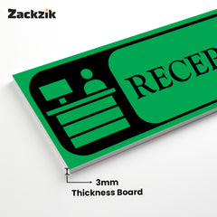 Zaqiz Reception Sign Boards – Self-Adhesive Door & Wall Signage for Easy Identification