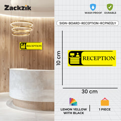 Zaqiz Reception Sign Boards – Self-Adhesive Door & Wall Signage for Easy Identification