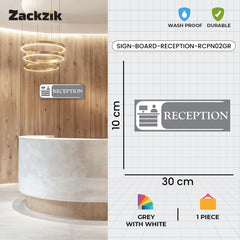 Zaqiz Reception Sign Boards – Self-Adhesive Door & Wall Signage for Easy Identification